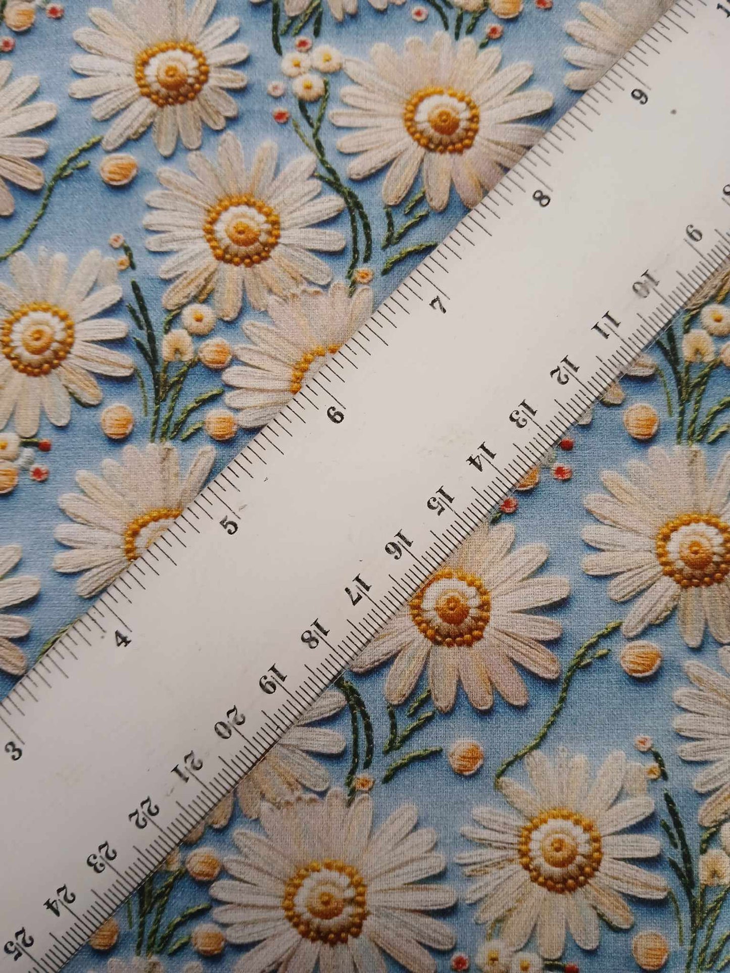 100% Cotton - Digital Print - Blue/White/Cream - 44" Wide - Sold By the Metre