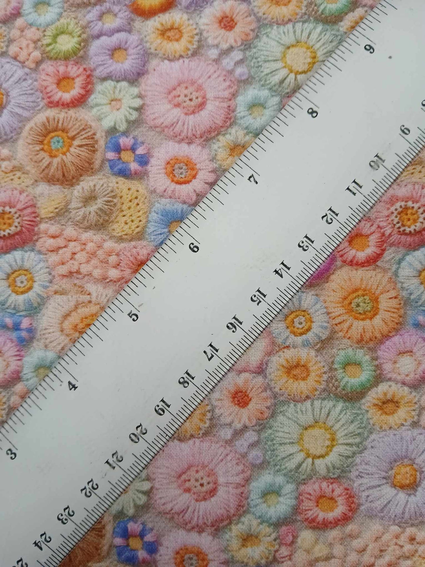 100% Cotton - Digital Print - Pink/Lilac/Purple/Yellow - 44" Wide - Sold By the Metre