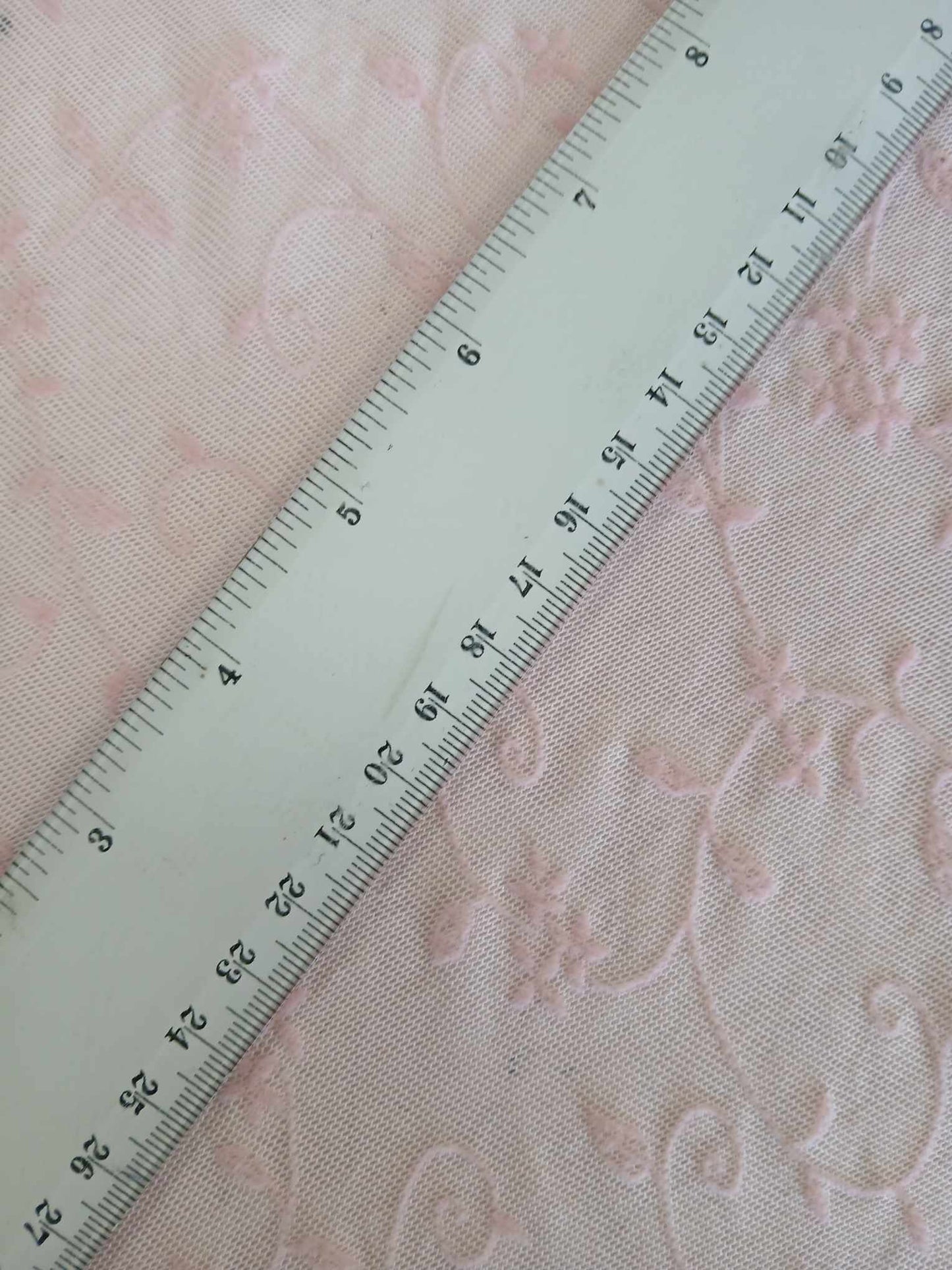 Power Mesh - Floral - Baby Pink - 62" Wide - Sold By the Metre