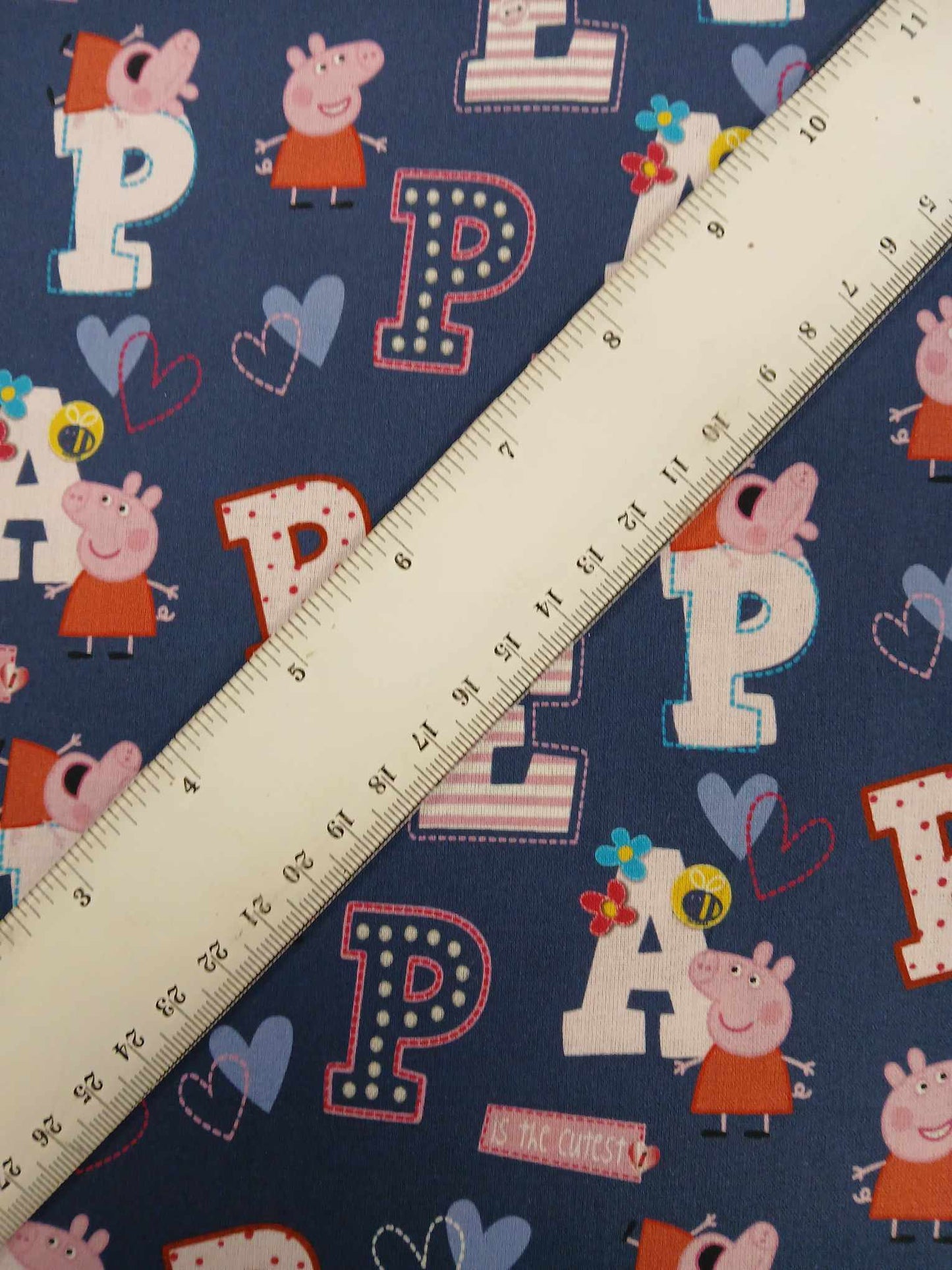 100% Cotton - Peppa Pig - Navy/Pink/Red - 58" Wide - Sold By the Metre