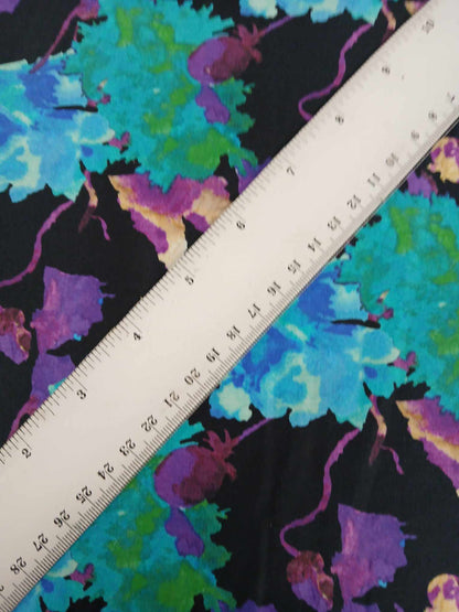 Cotton Satin - Blue/Black/Purple/Green - 56" Wide - Sold By the Metre