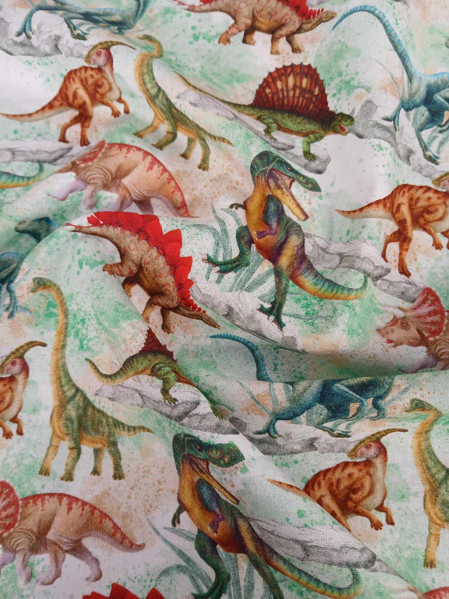 100% Cotton - Digital Print - Green/Red/Brown/Teal - 44" Wide - Sold By the Metre