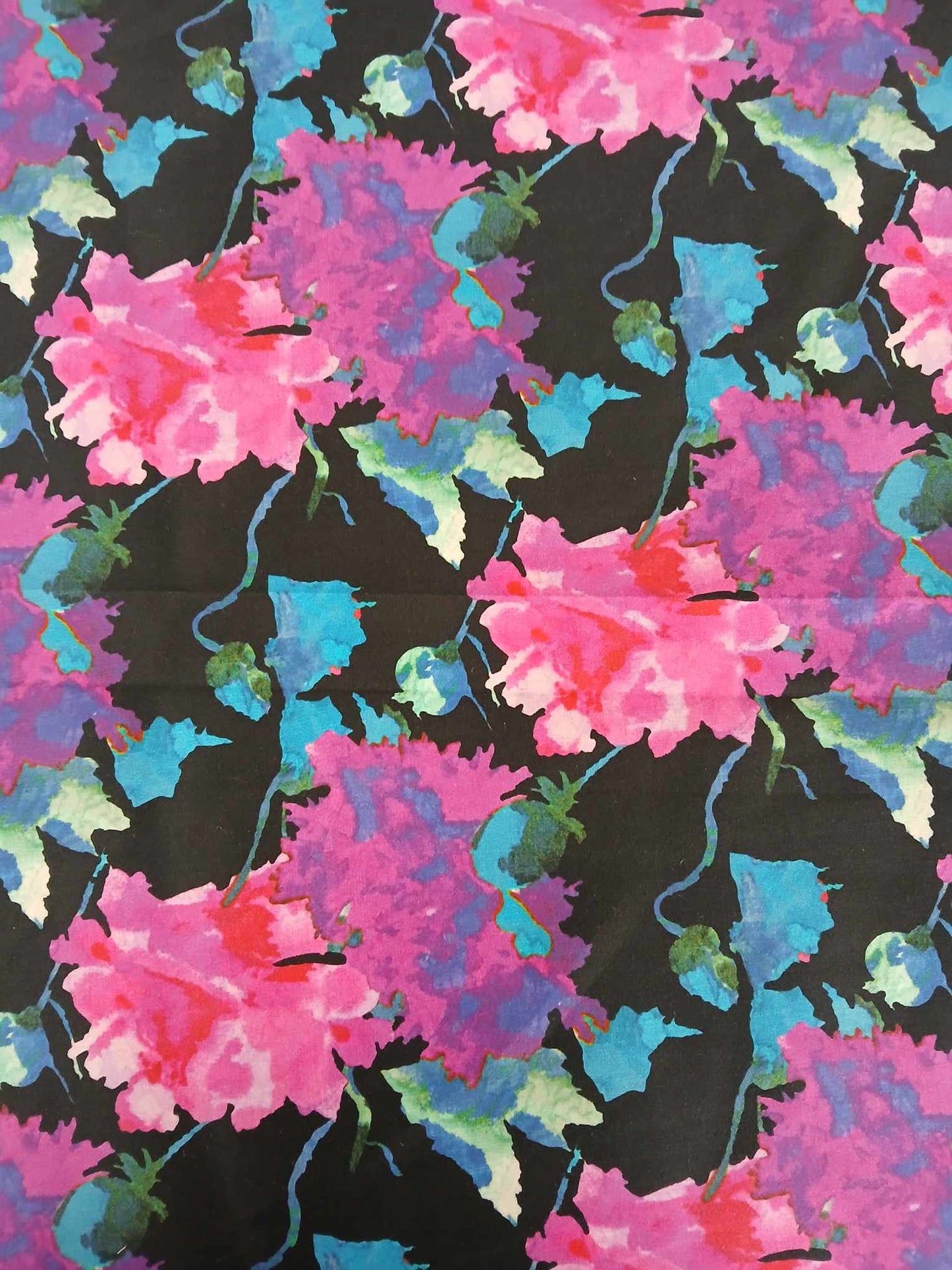 Cotton Satin - Black/Pink/Green/Blue - 56" Wide - Sold By the Metre