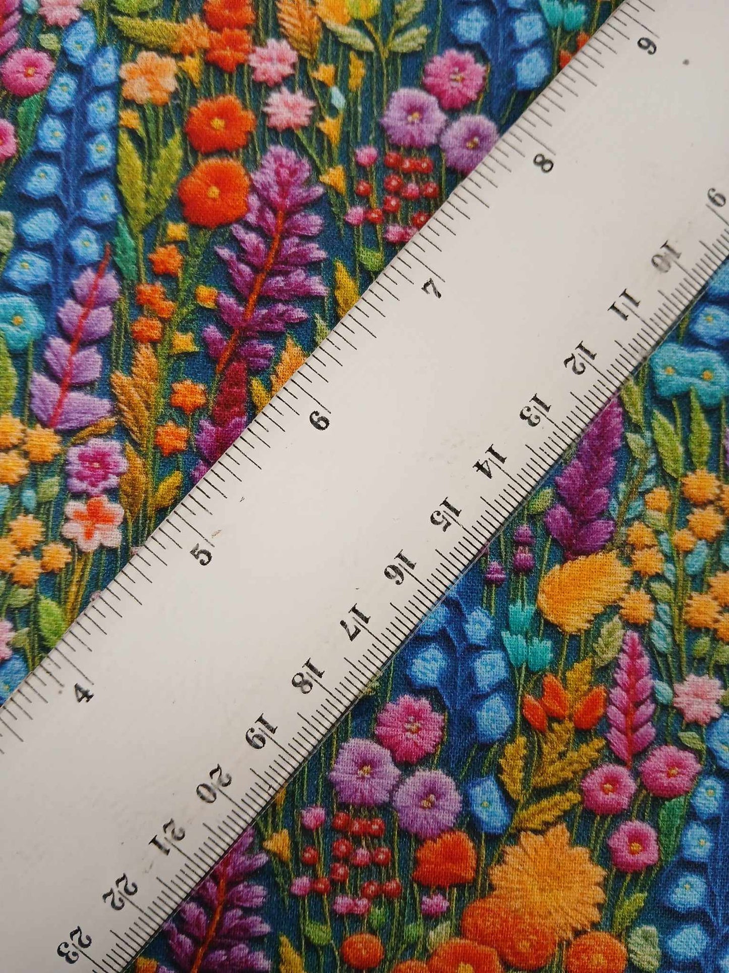 100% Cotton - Digital Print - Purple/Blue/Orange/Yellow - 44" Wide - Sold By the Metre