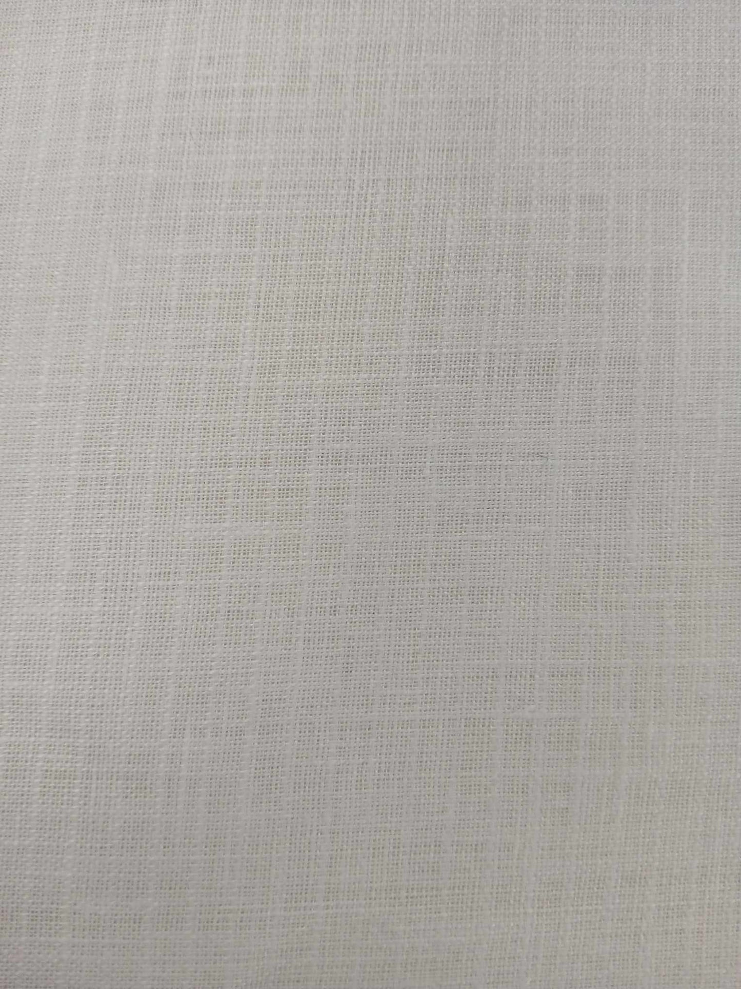 100% Pure Irish Linen - White - 62" Wide - Sold By The Metre