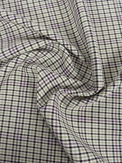 Colour Woven Check Suiting - Green/Cream/Black - 59" Wide - Sold By the Metre