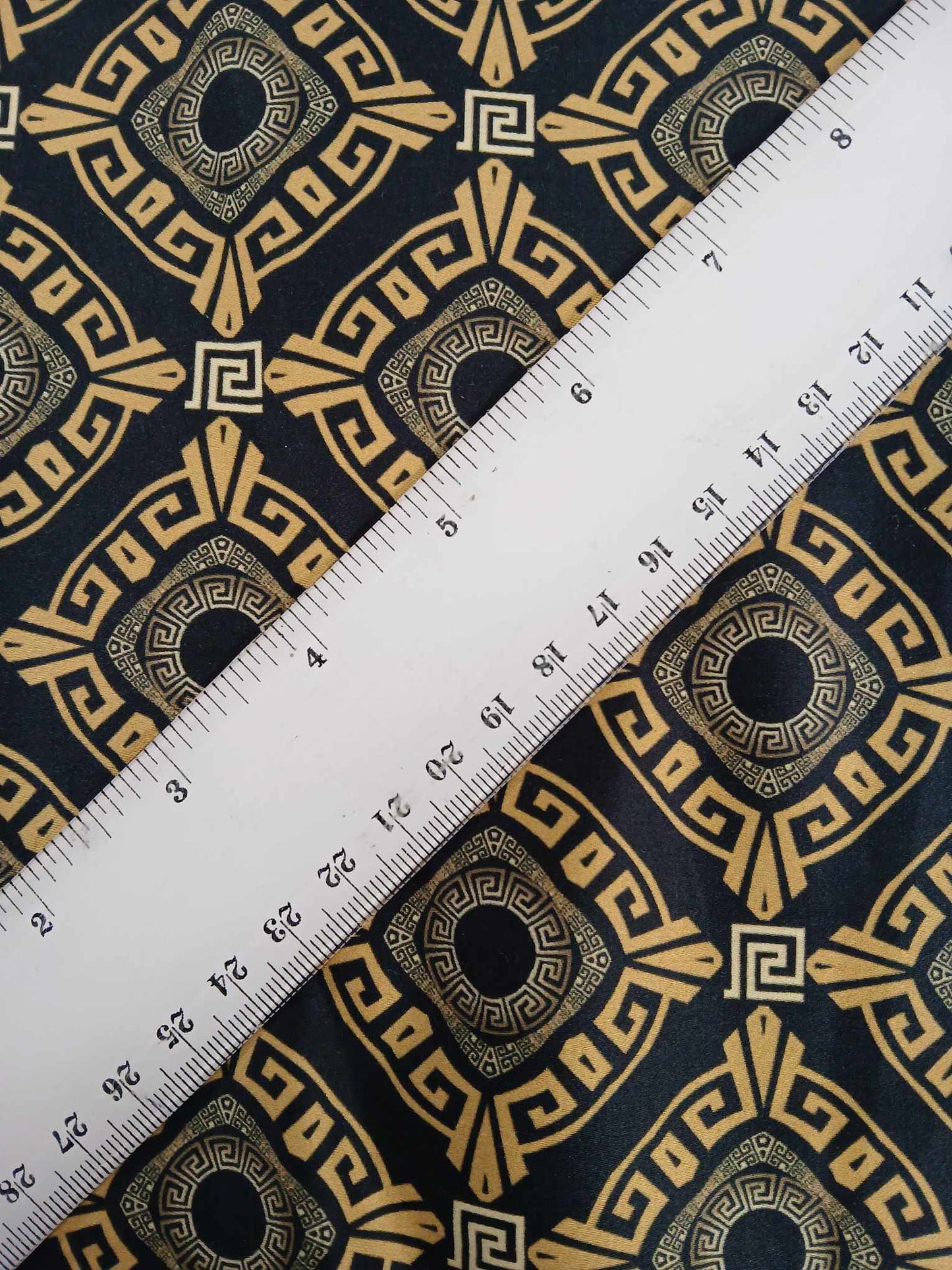 Cotton Satin - Black/Gold - 56" Wide - Sold By The Metre