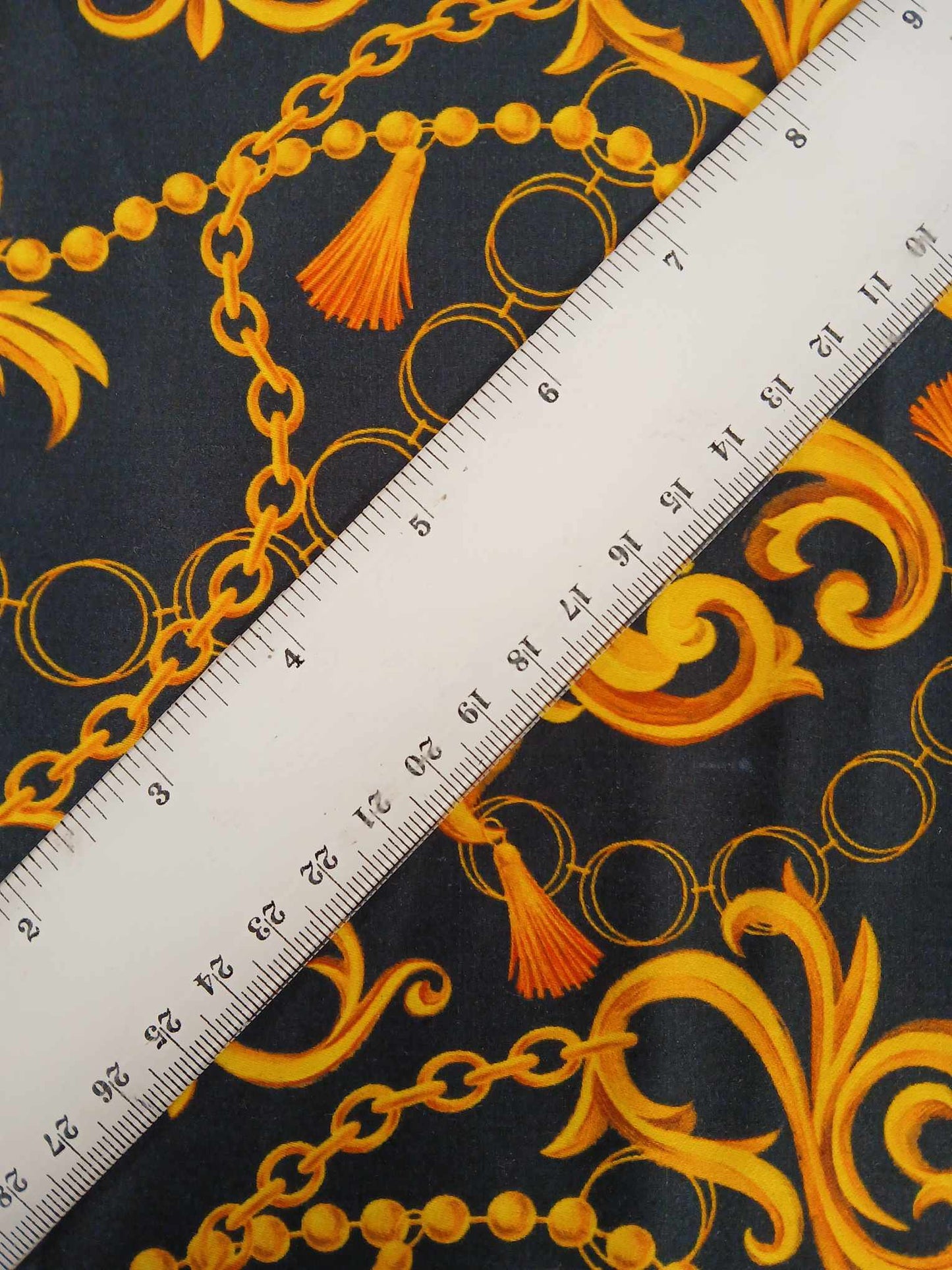 Cotton Satin - Yellow/Black/Gold - 56" Wide - Sold By The Metre