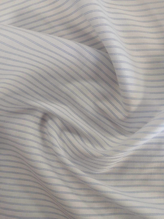 Poly Lycra Suiting - Stripe - Blue/White - 58" Wide - Sold By the Metre