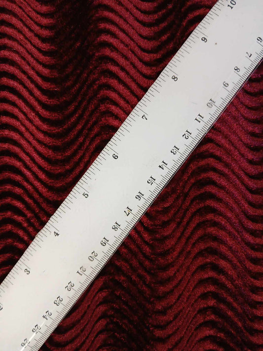 Velvet - Wave - Wine - 57" Wide - Sold By The Metre