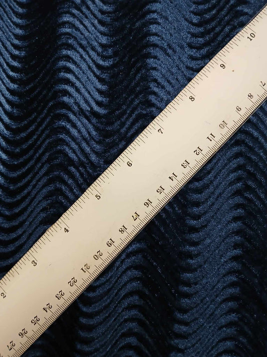 Velvet - Wave - Blue - 57" Wide - Sold By The Metre