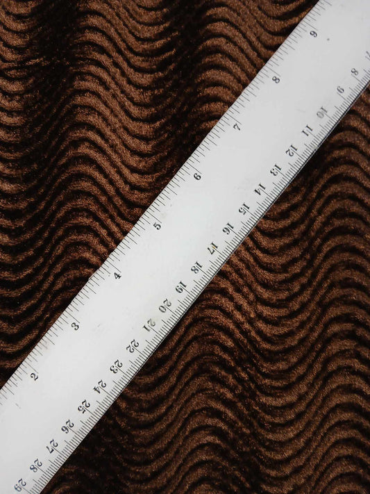 Velvet - Wave - Brown - 57" Wide - Sold By The Metre