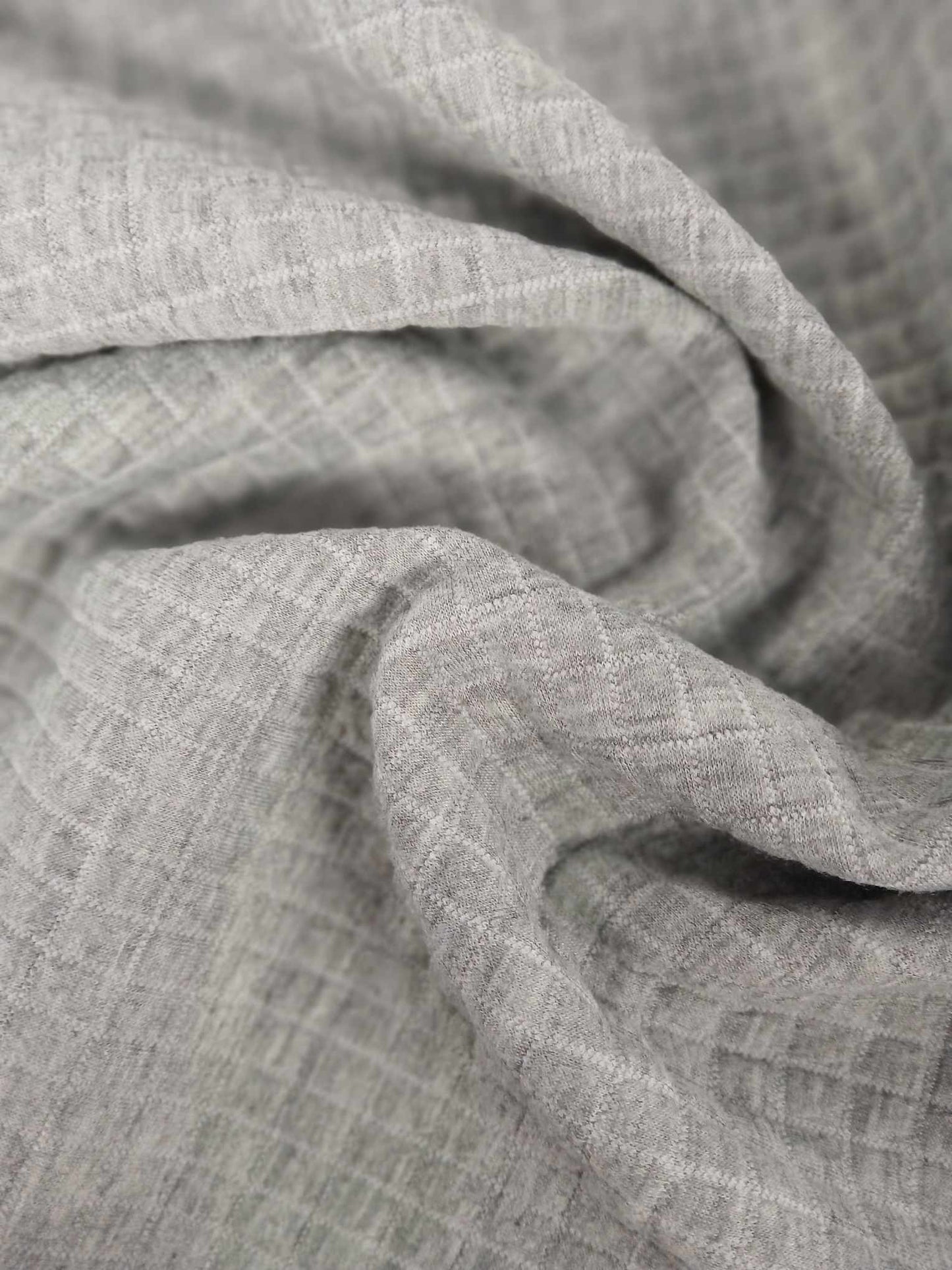 Box Quilt Lycra - Grey Marl - 61" Wide - Sold By The Metre