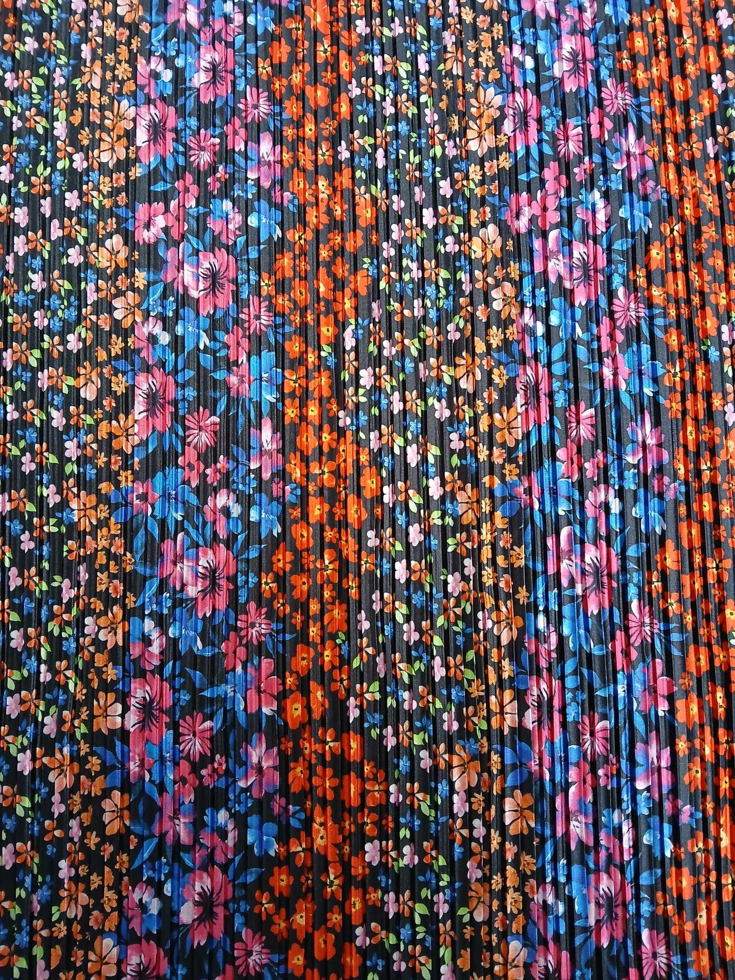 Plisse - Black/Pink/Blue/Orange - 57" Wide - Sold By The Metre