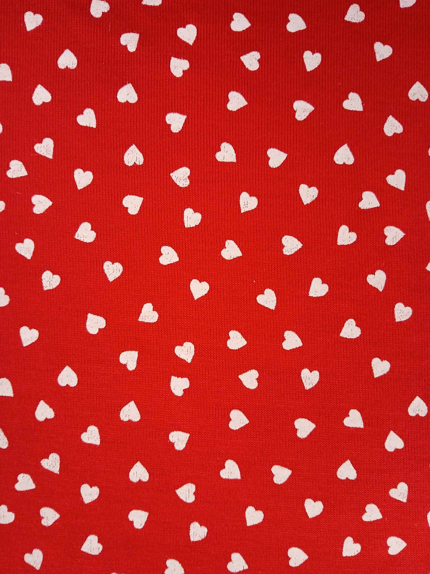 Viscose Lycra - Hearts - Red/White - 62" Wide - Sold By The Metre