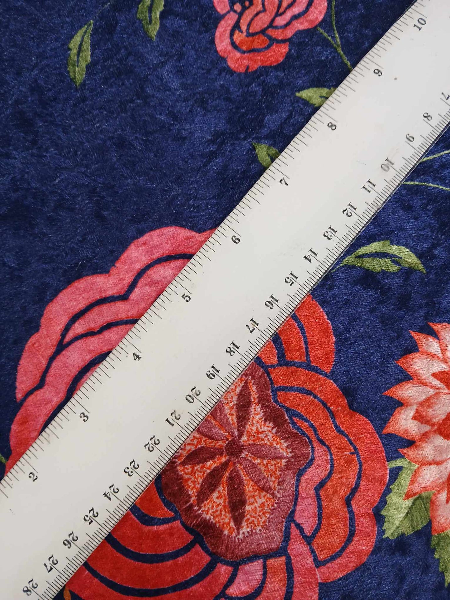 Velvet - Digital Floral - Navy/Pink/Red/Yellow - 61" Wide - Sold By The Metre