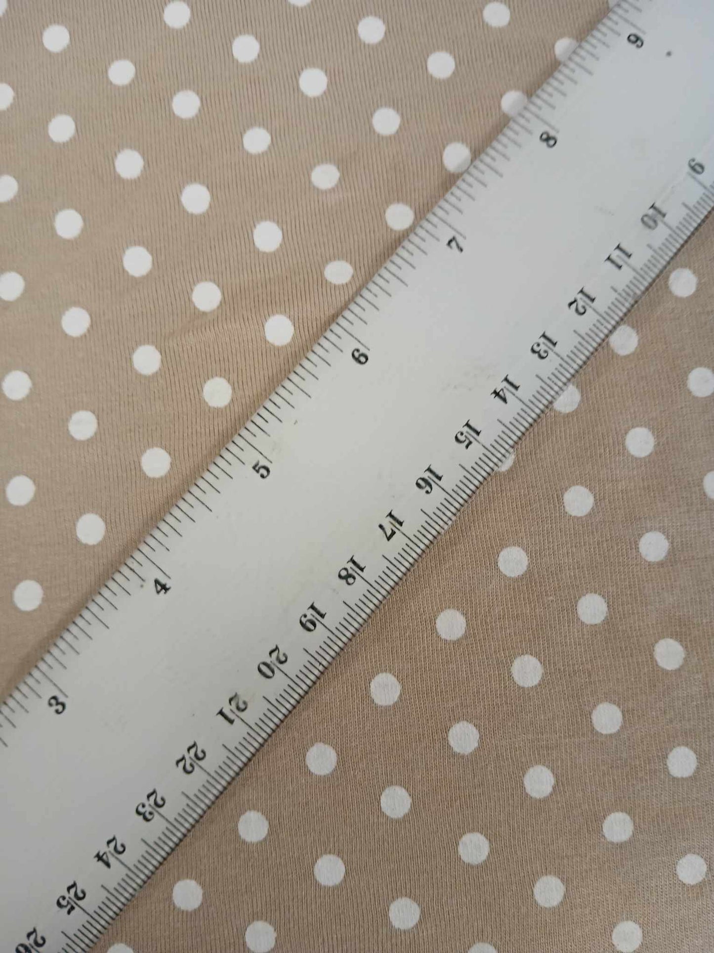 Viscose Lycra - Spot - Beige/White - 61" Wide - Sold By The Metre