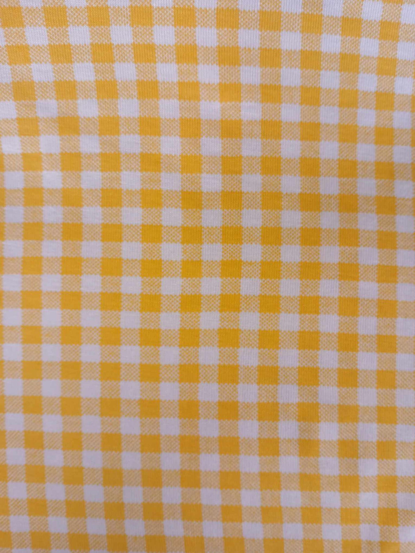 Viscose Lycra - Gingham - Yellow/White - 62" Wide - Sold By The Metre