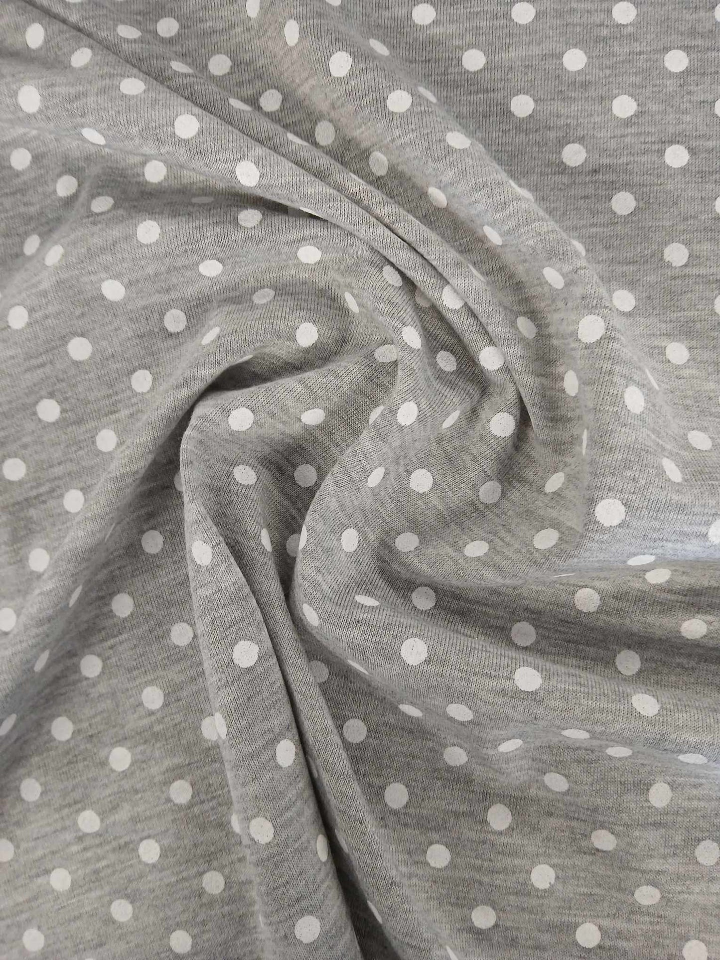 Viscose Lycra - Spot - Grey/White - 61" Wide - Sold By The Metre