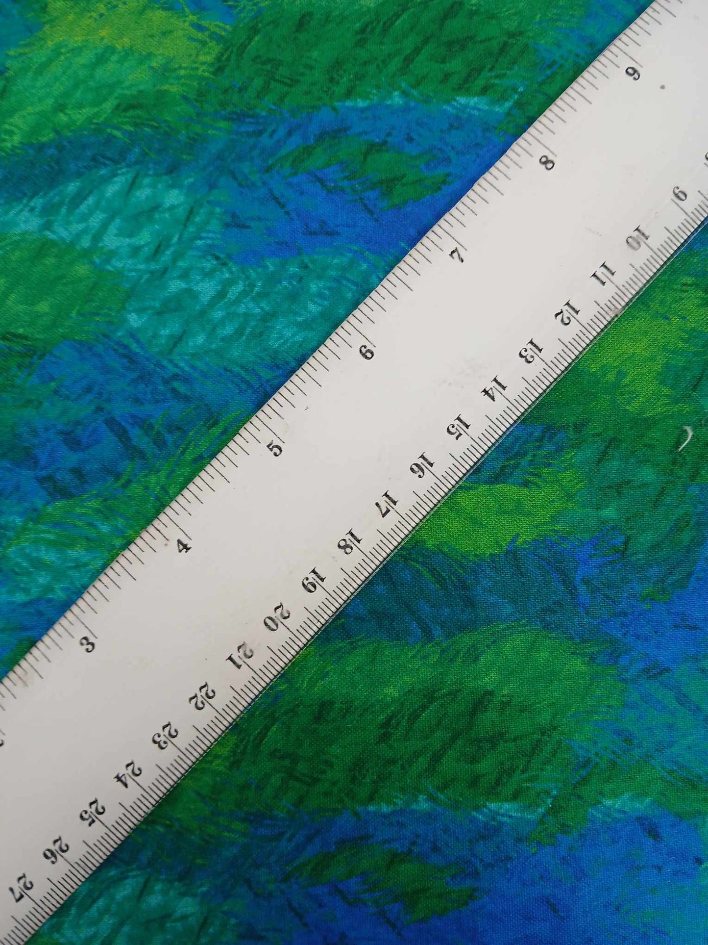 100% Cotton - Green/Blue - 44" Wide - Sold By The Metre