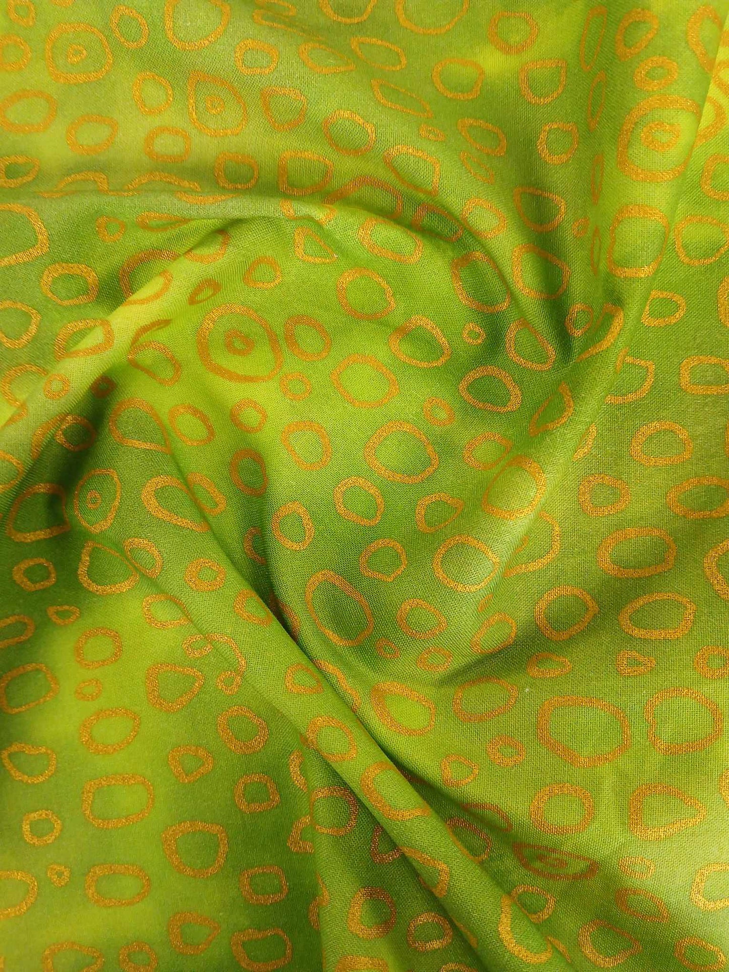 100% Cotton - Green/Gold - 44" Wide - Sold By The Metre