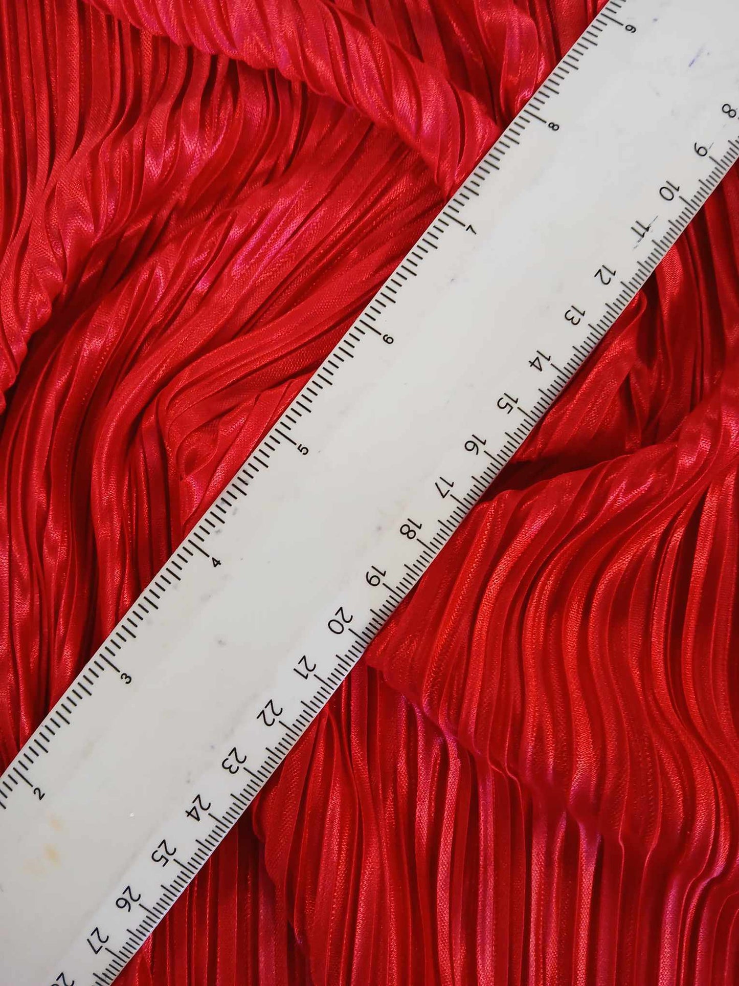 Plisse - Red - 56" Wide - Sold By The Metre