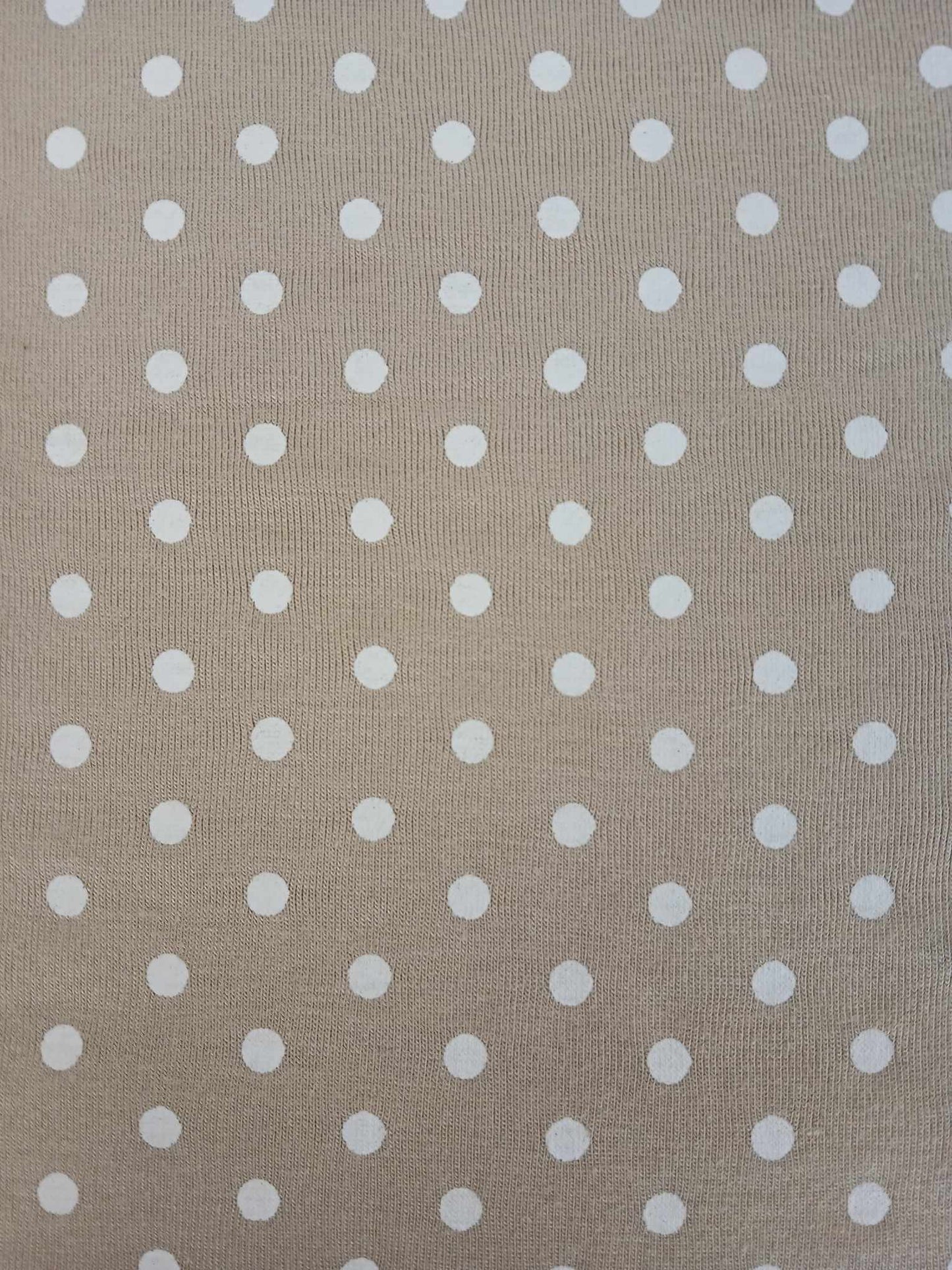 Viscose Lycra - Spot - Beige/White - 61" Wide - Sold By The Metre