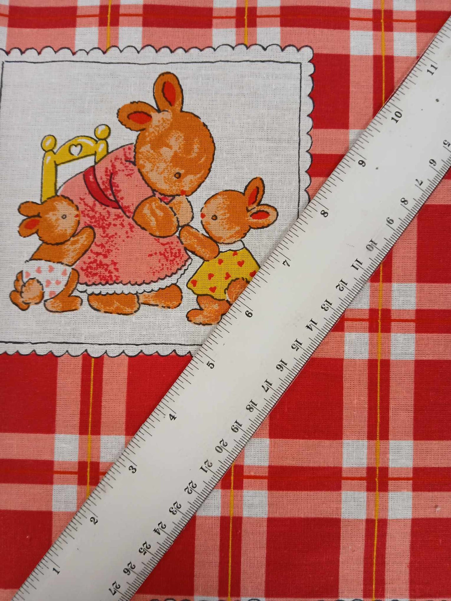 100% Cotton - Rabbits - Red/White - 58" Wide - Sold By the Metre