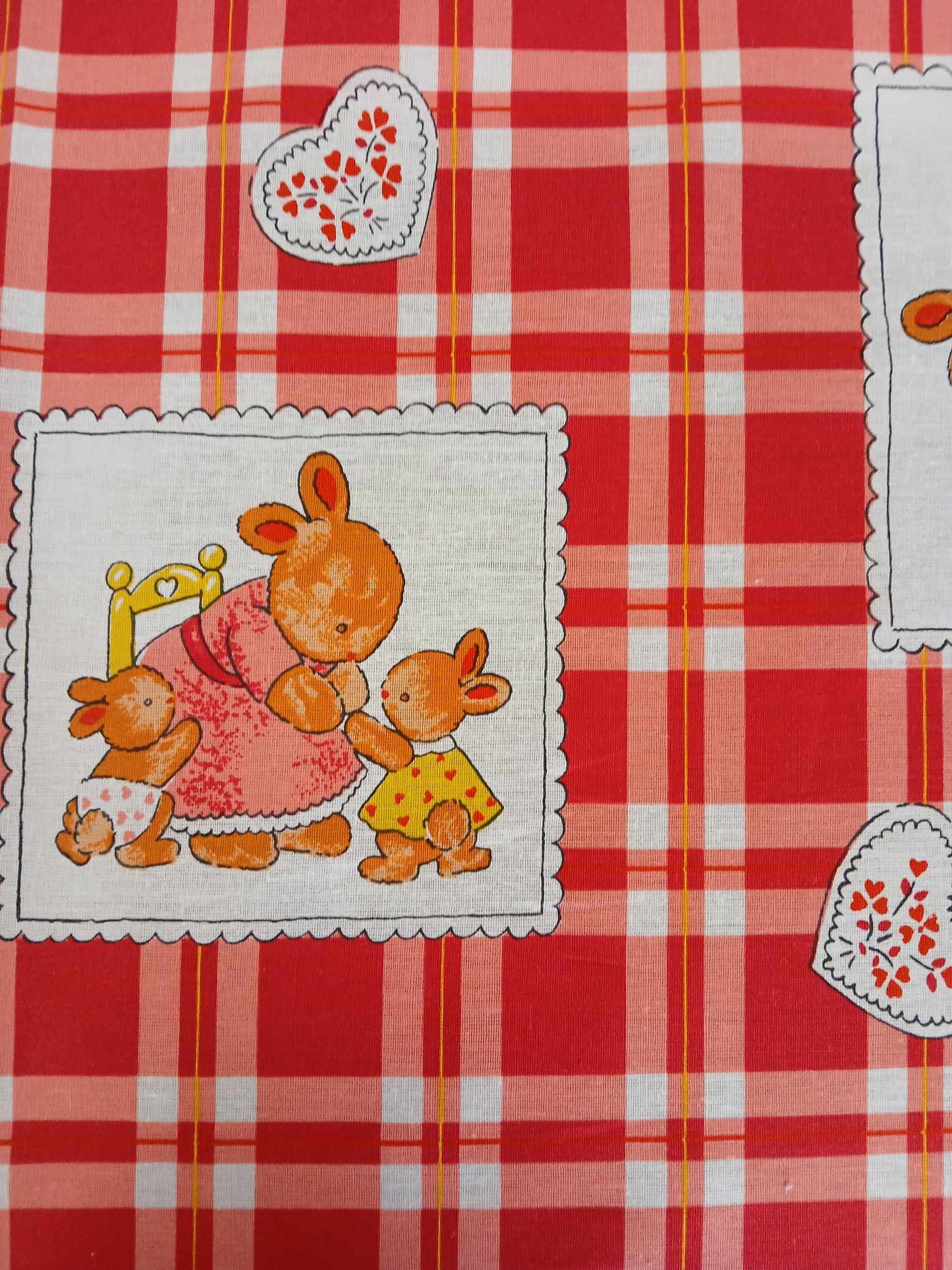 100% Cotton - Rabbits - Red/White - 58" Wide - Sold By the Metre