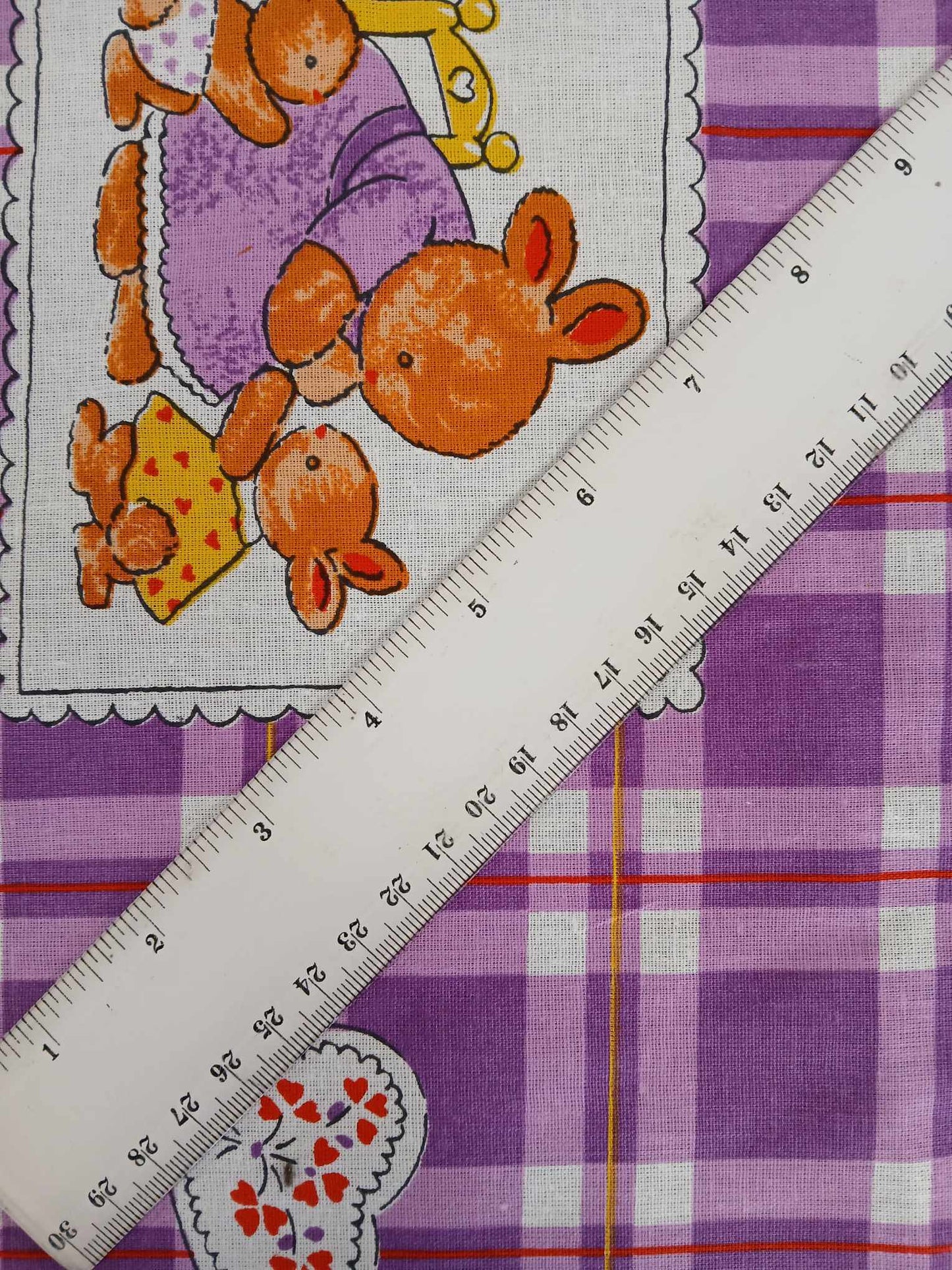 100% Cotton - Rabbits - Purple/White - 58" Wide - Sold By the Metre