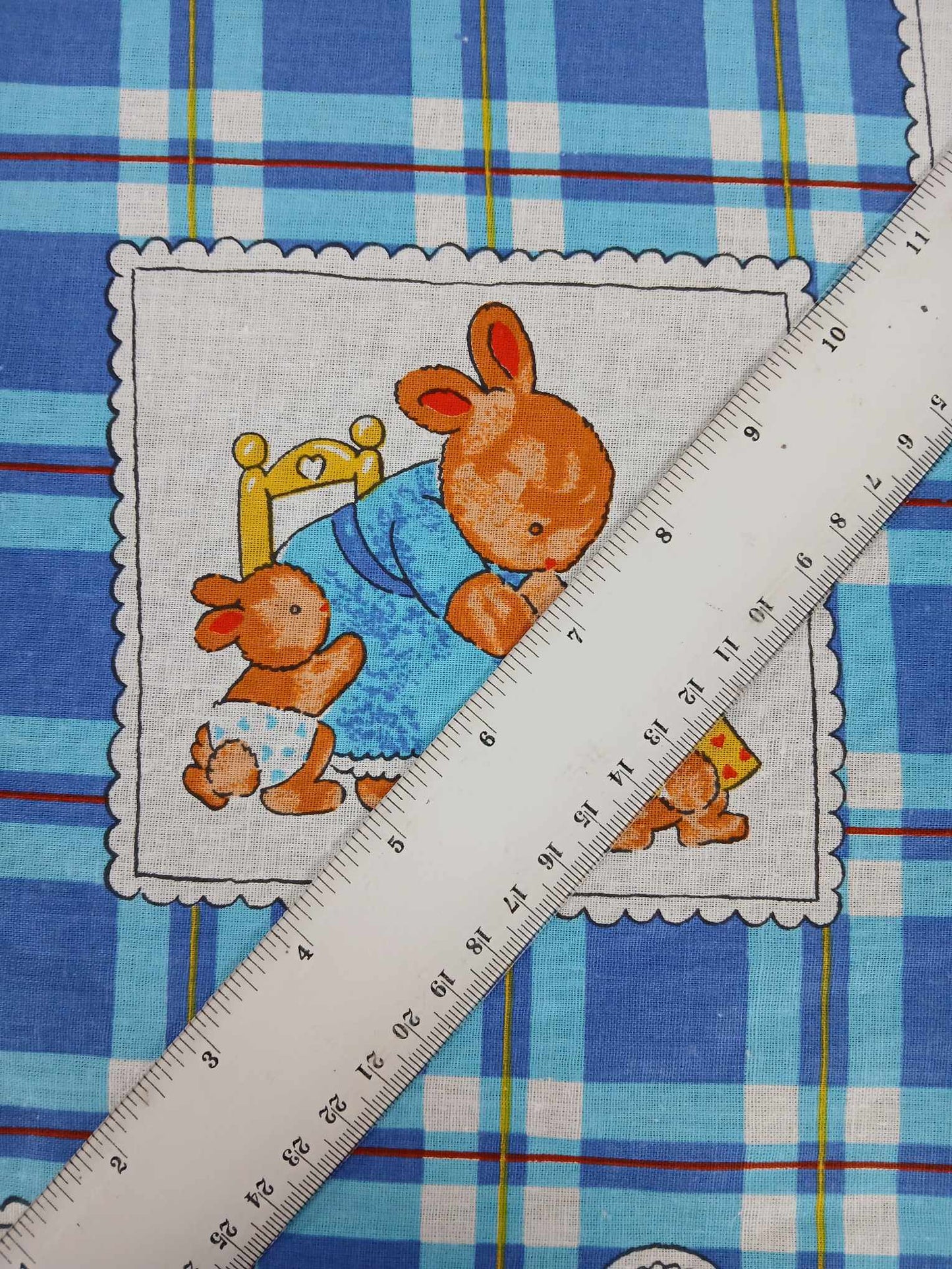 100% Cotton - Rabbits - Blue/White - 58" Wide - Sold By the Metre