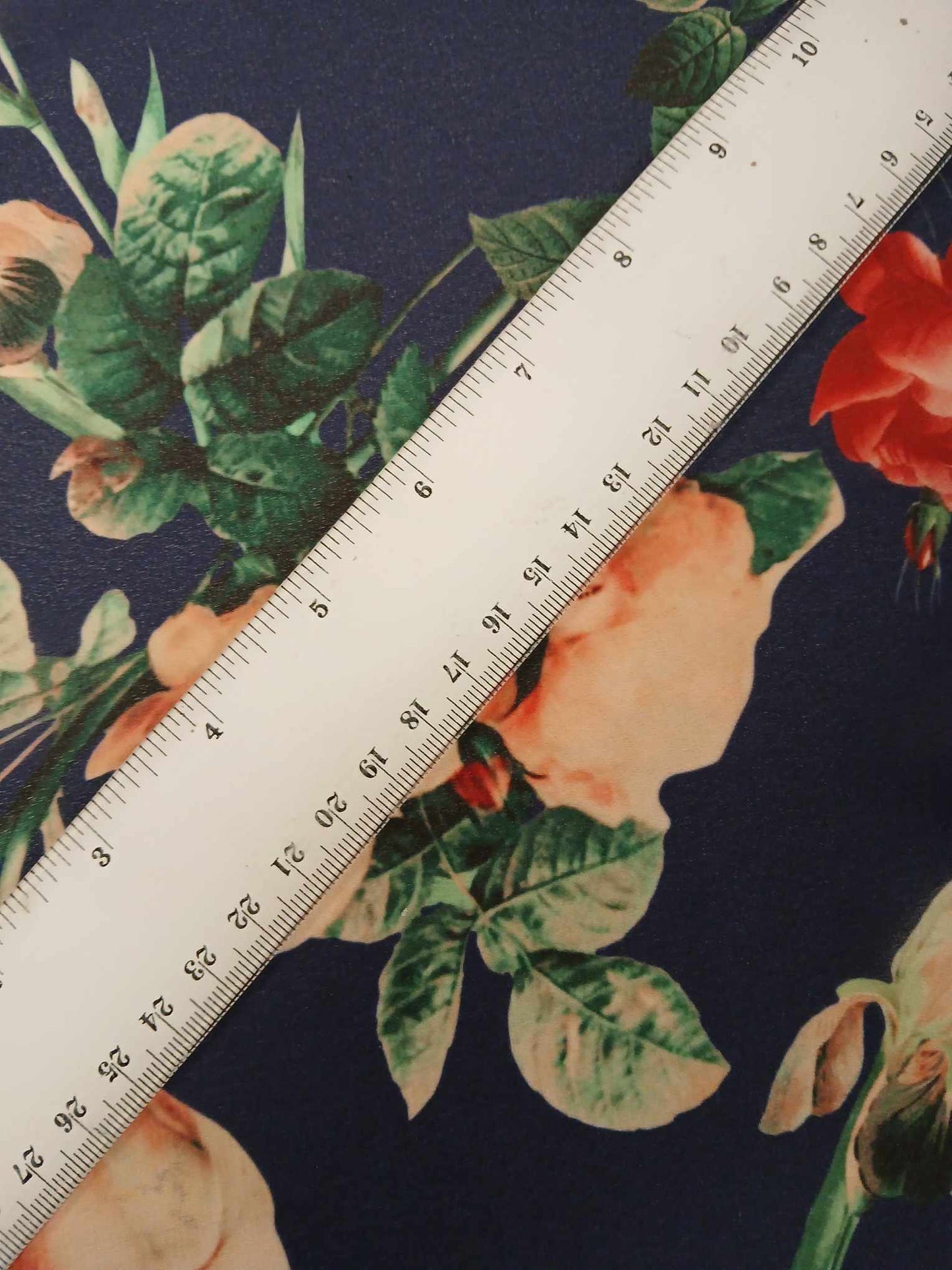 Chiffon - Navy/Red/Green - 58" Wide - Sold By the Metre