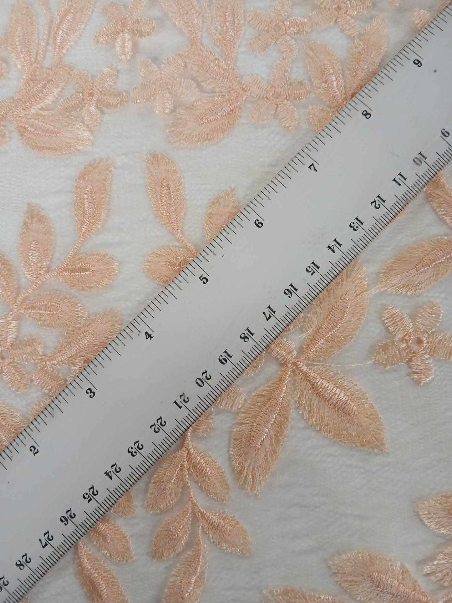 Lace - Peach - 46" Wide - Sold By the Metre