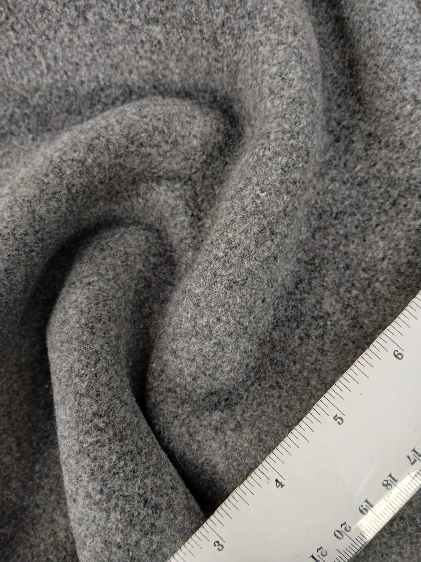 Washable Heavy Wool - Grey - 58" Wide - Sold By the Metre