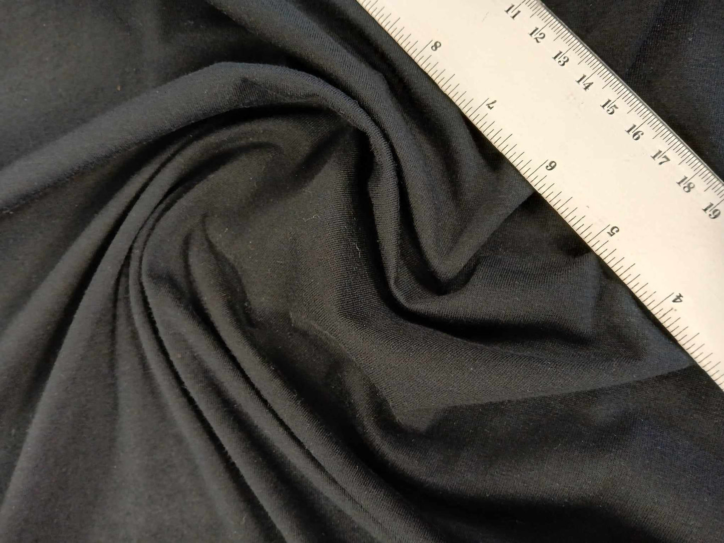 Cotton Lycra Jersey - Black - 67" Wide - Sold By the Metre