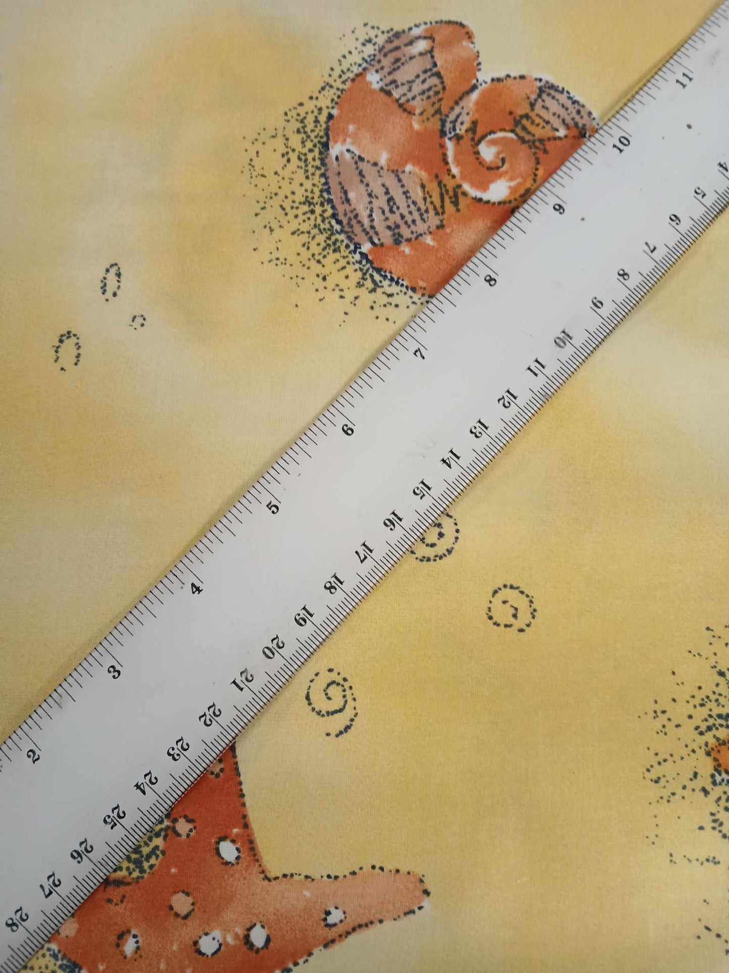 100% Cotton - Seaside - Yellow/Orange/Blue - 54" Wide - Sold By the Metre