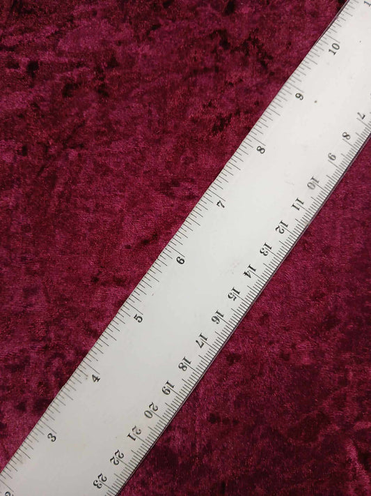 Crushed Velvet - Burgundy - 61" Wide - Sold By the Metre