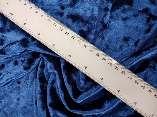 Crushed Velvet - Blue - 59" Wide - Sold By the Metre