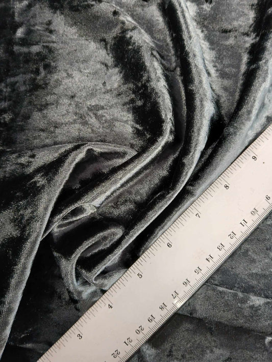 Crushed Velvet - Pewter - 61" Wide - Sold By the Metre