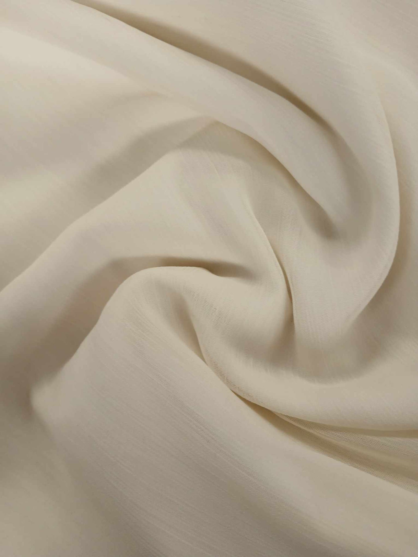 Crinkle Chiffon - Cream - 56" Wide - Sold By the Metre