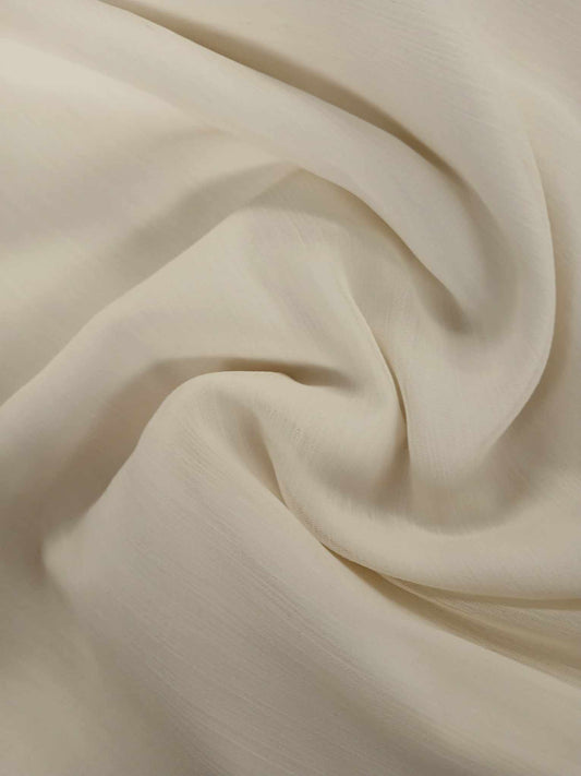 Crinkle Chiffon - Cream - 56" Wide - Sold By the Metre