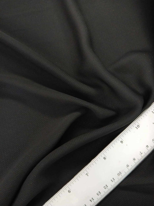 Crepe De Chine Waffle - Black - 59" Wide - Sold By the Metre