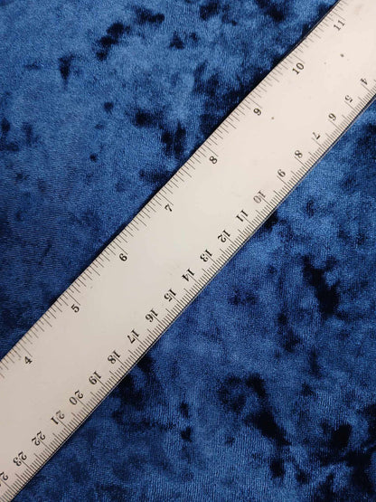 Crushed Velvet - Blue - 59" Wide - Sold By the Metre
