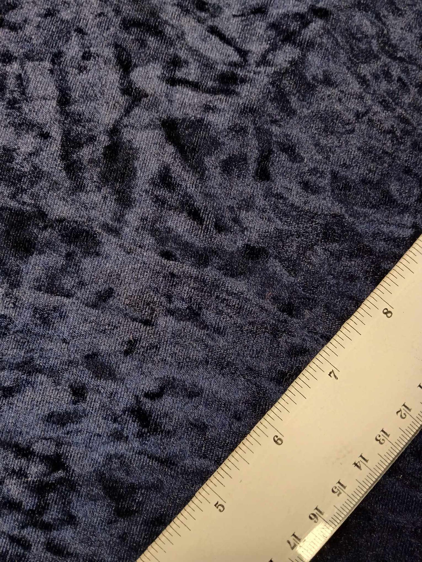 Crushed Velvet - Navy - 60" Wide - Sold By the Metre