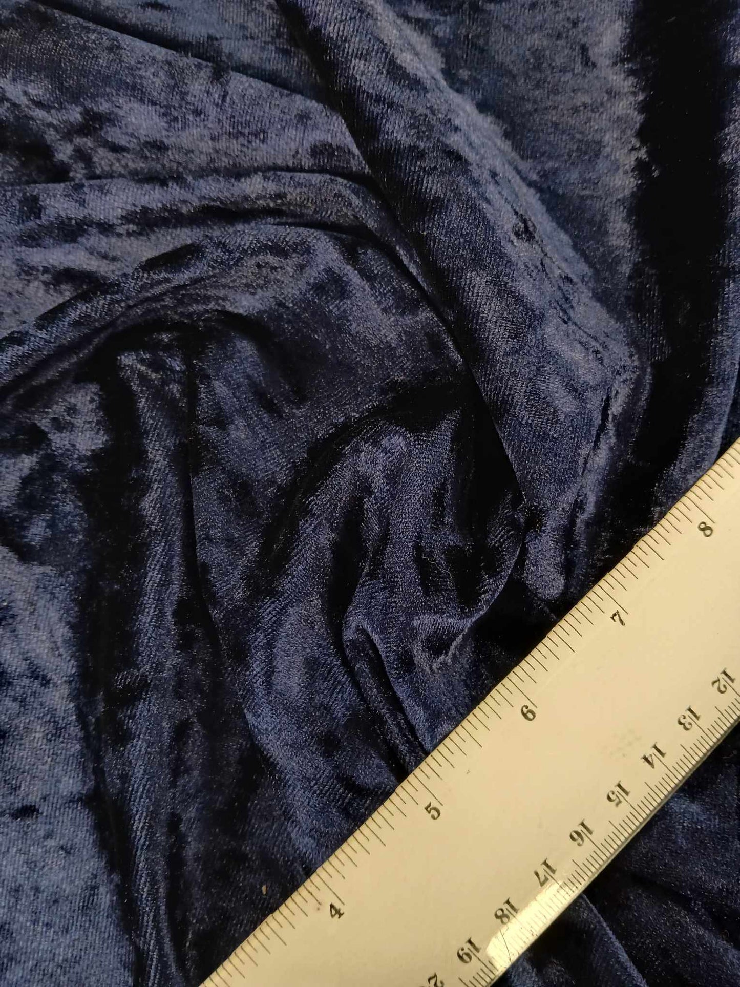 Crushed Velvet - Navy - 60" Wide - Sold By the Metre