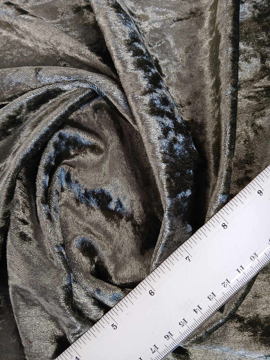 Crushed Velvet - Khaki - 61" Wide - Sold By the Metre