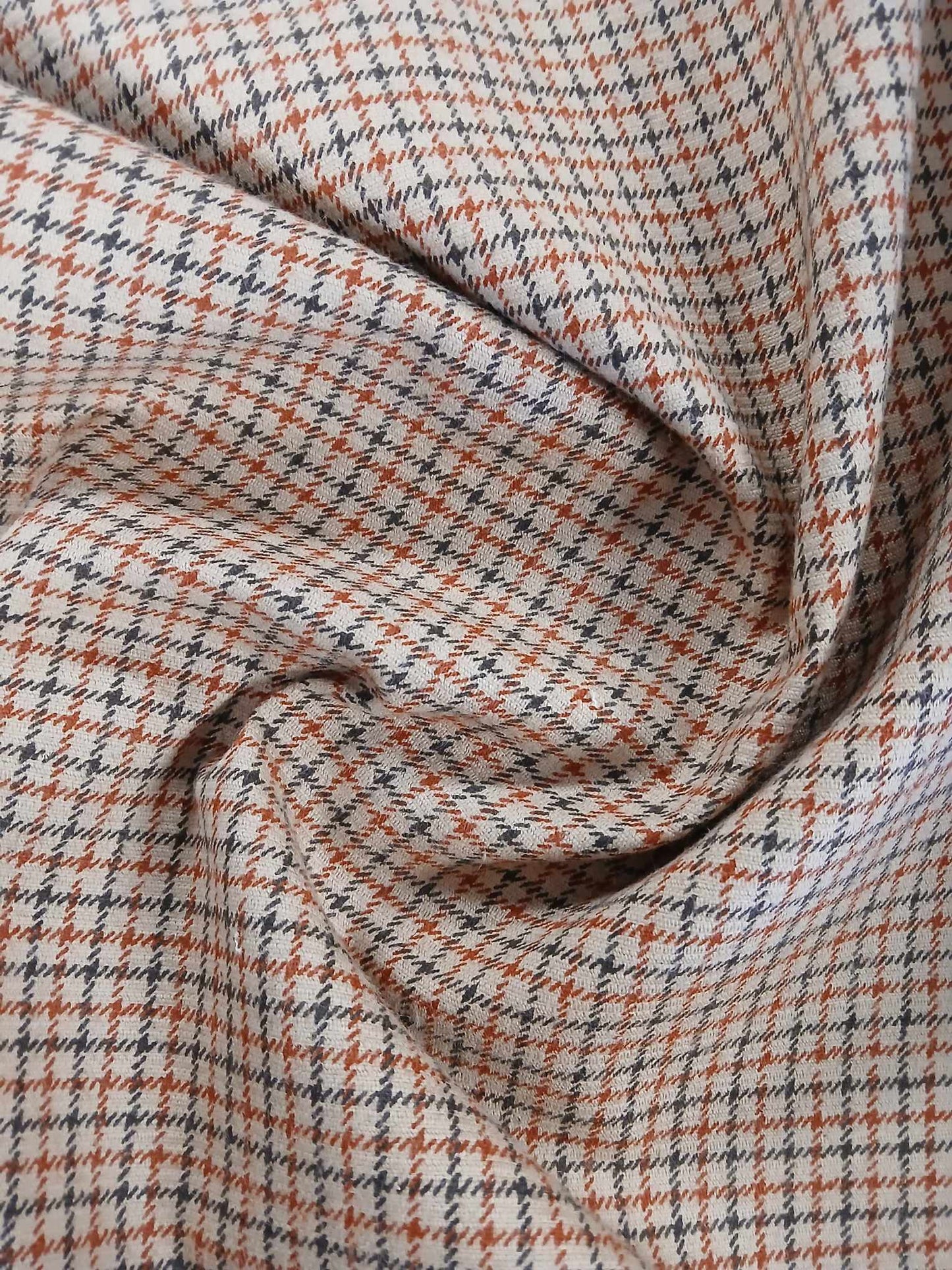 Printed Corduroy - Beige/Black/Orange - 60" Wide - Sold By the Metre