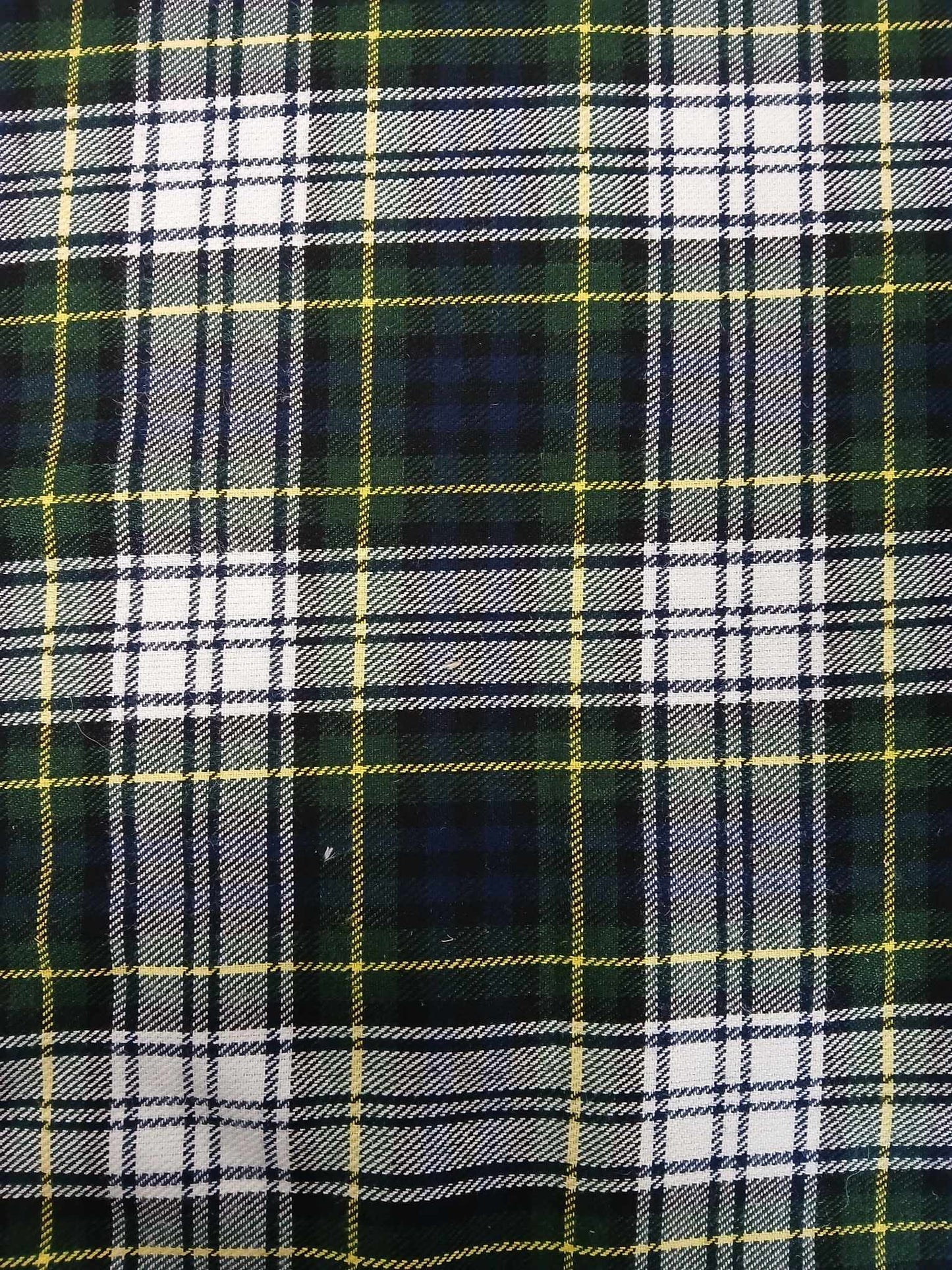 Poly Viscose - Tartan - Blue/Green/Yellow/White - 58" Wide - Sold By the Metre