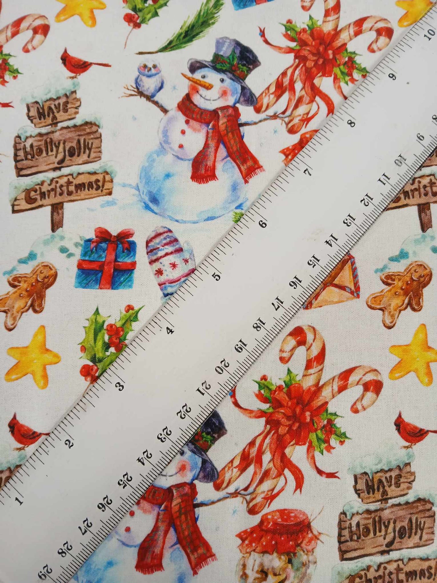 100% Christmas Cotton - Red/Blue/Green/Yellow - 44" Wide - Sold By the Metre