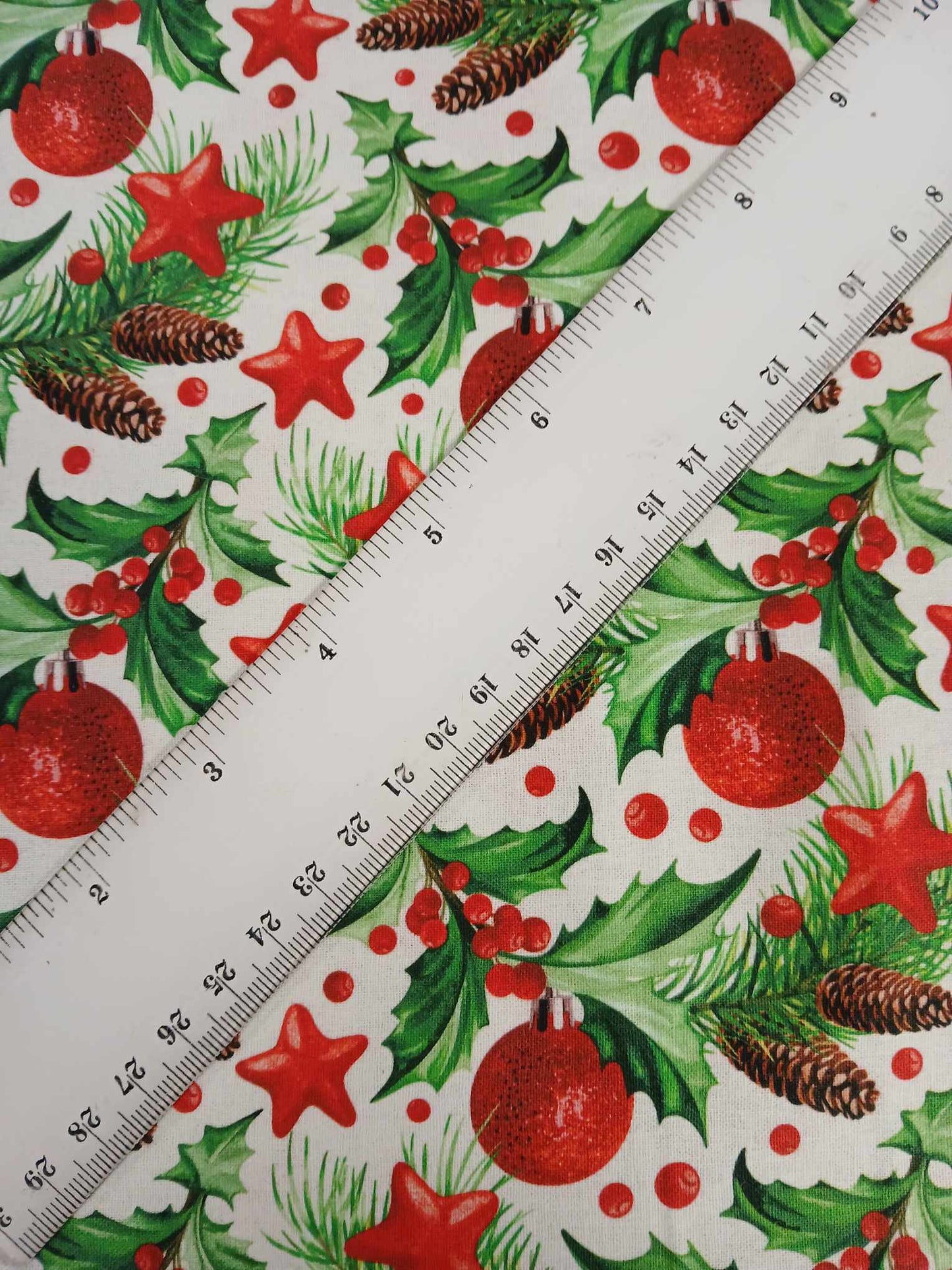 100% Christmas Cotton - Red/White/Green - 44" Wide - Sold By the Metre